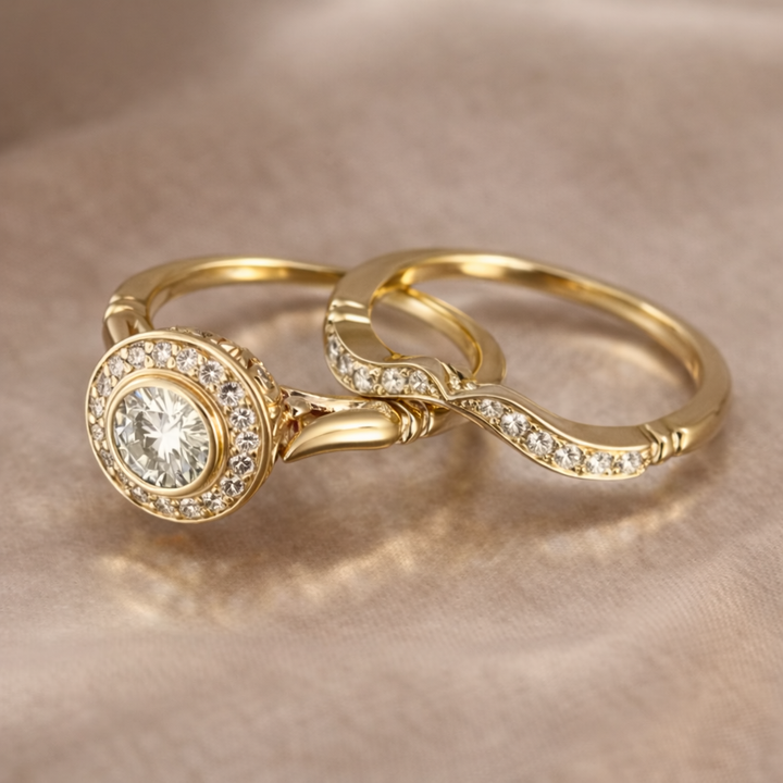 Zlatá sada prstenů nadčasová elegance