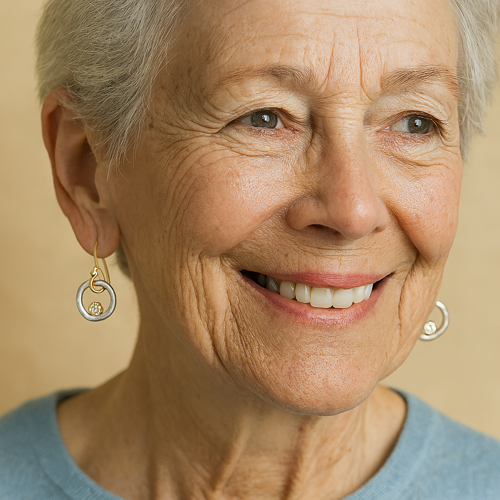 Retro náušnice zlato stříbro zirkonie