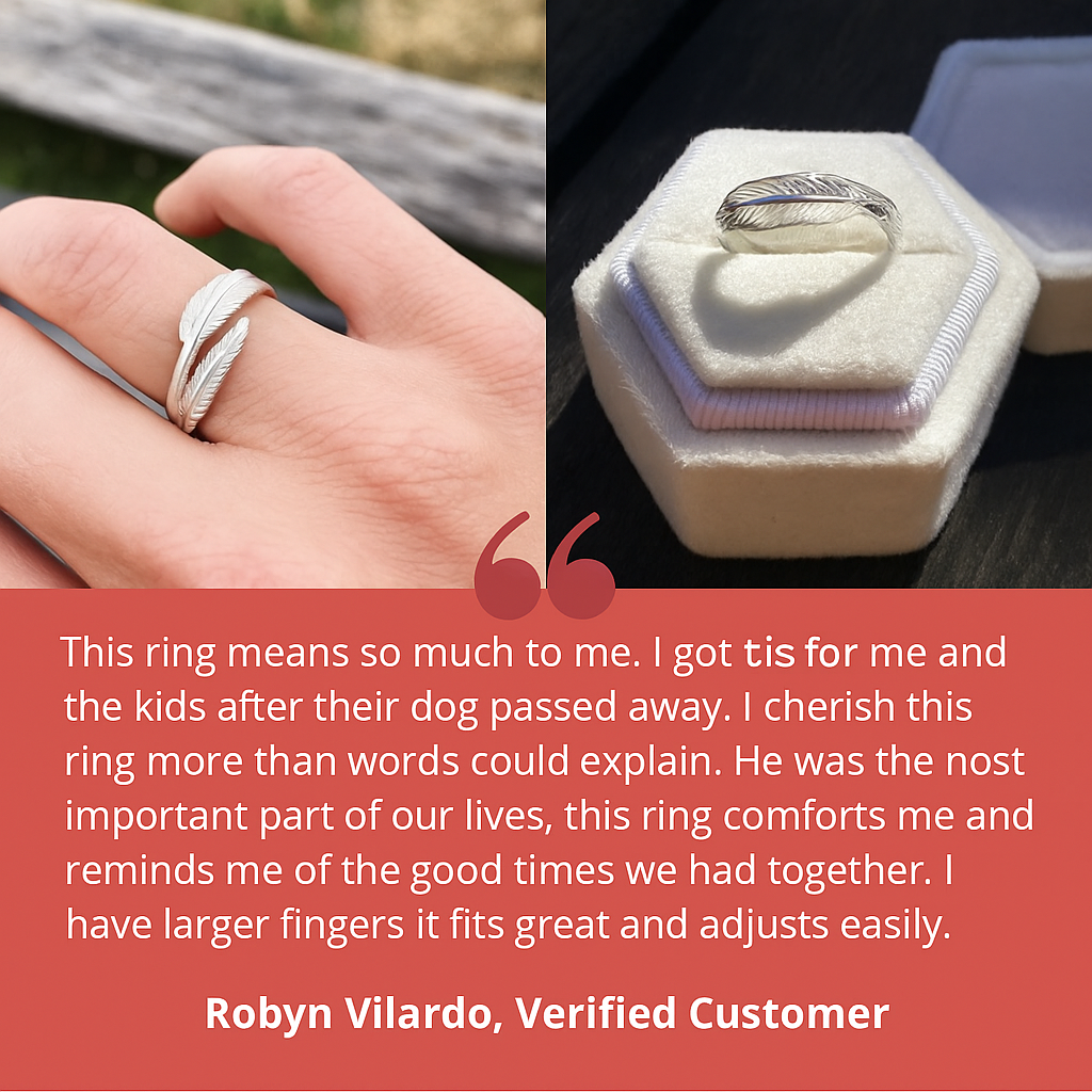 Nastavitelný prsten andělské péro