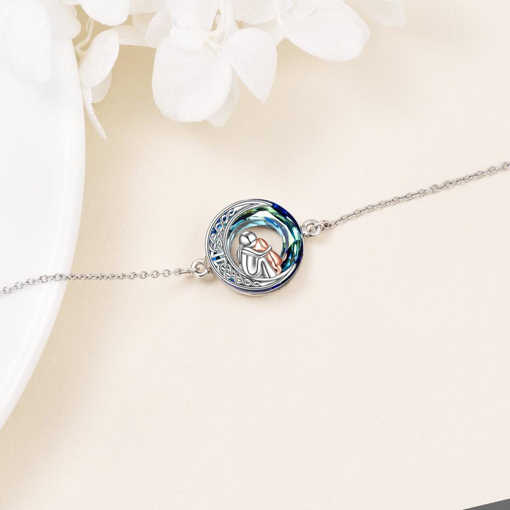 Nastavitelný stříbrný náramek pes přívěsek