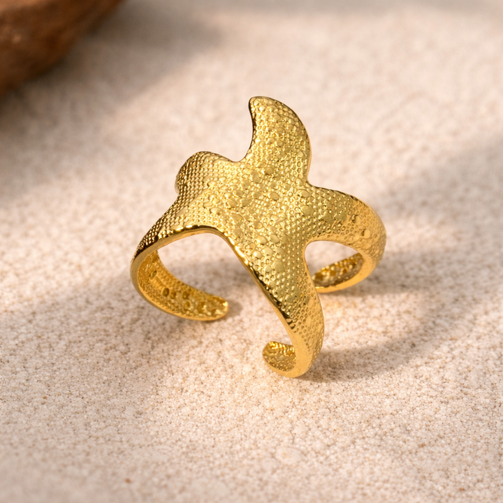 Nastavitelný zlatý prsten hvězdice