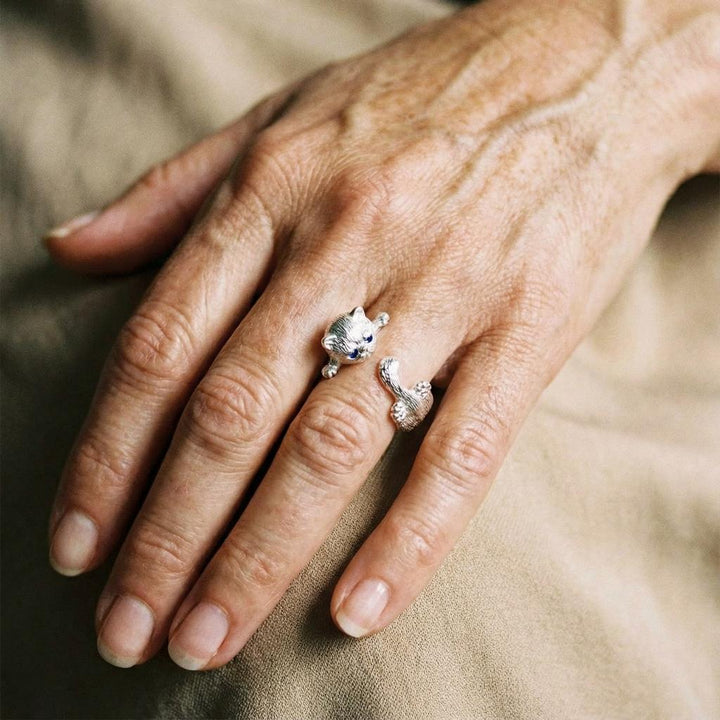 Prsten kočka 925 stříbro