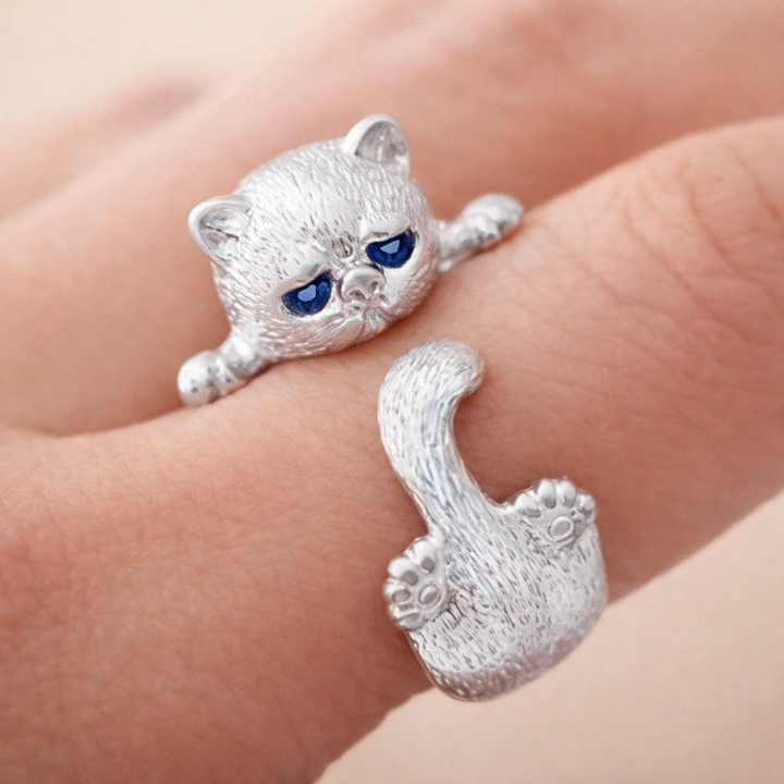 Prsten kočka 925 stříbro