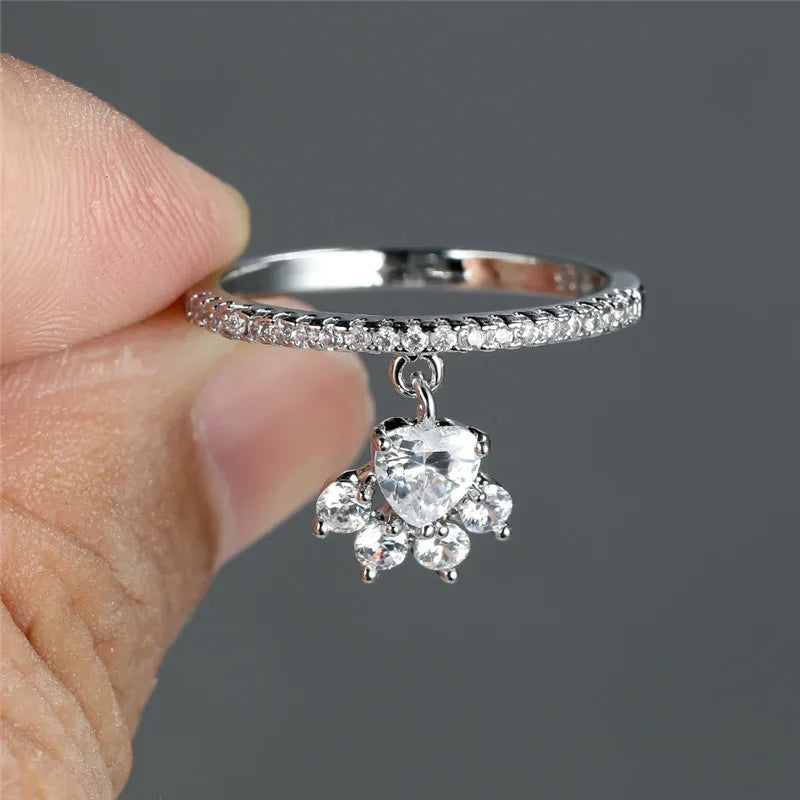 Vintage prsten kočka tlapka srdce