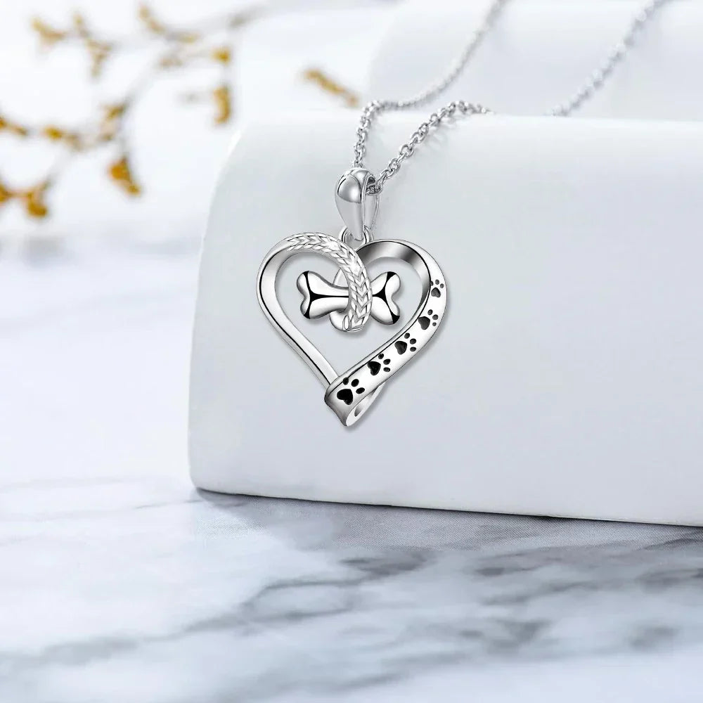 Sada šperků tlapka srdce kost