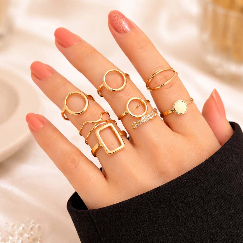 Sada 11 moderních prstenů