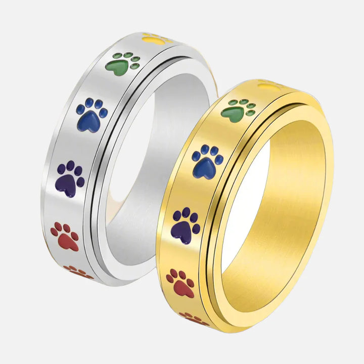 Otočný prsten tlapka duhový