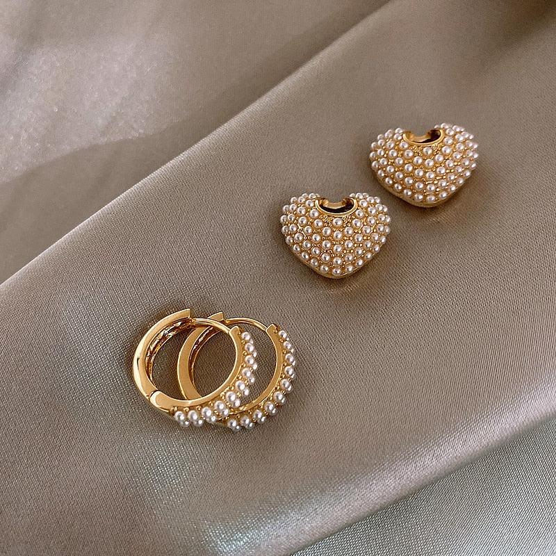 Zlaté náušnice perla lásky