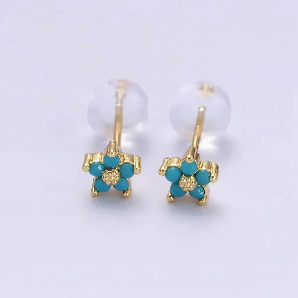 Náušnice drobné květinové puzetové