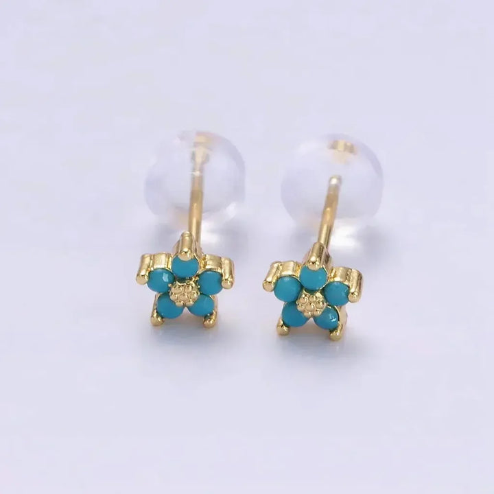 Náušnice drobné květinové puzetové