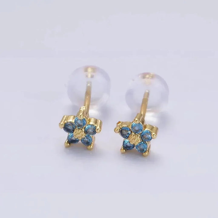 Náušnice drobné květinové puzetové