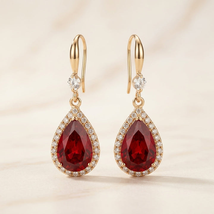 Robijn Oorbellen Druppel