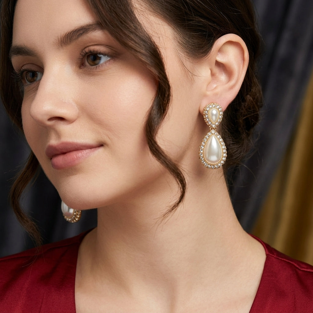 Druppel Oorbellen met Parel