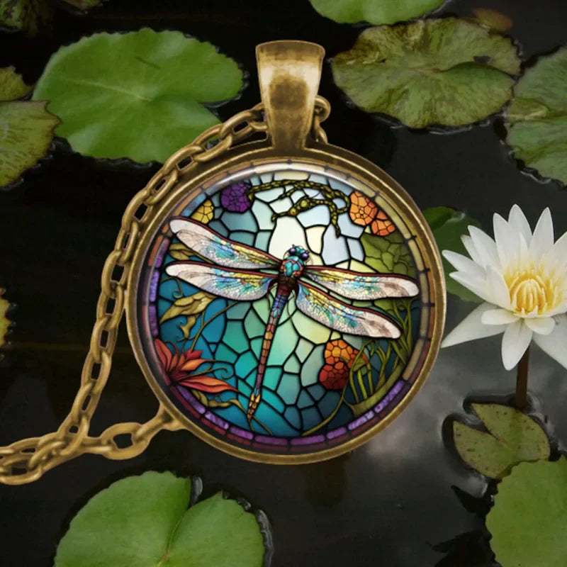 Náhrdelník duch lesa skleněný přívěsek