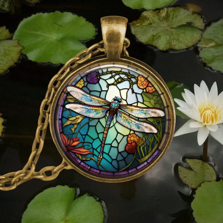 Náhrdelník duch lesa skleněný přívěsek