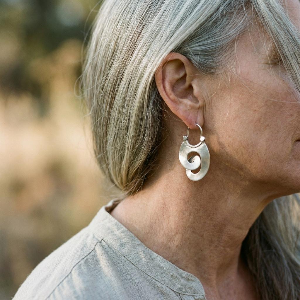 Vintage stříbrné spirálové náušnice