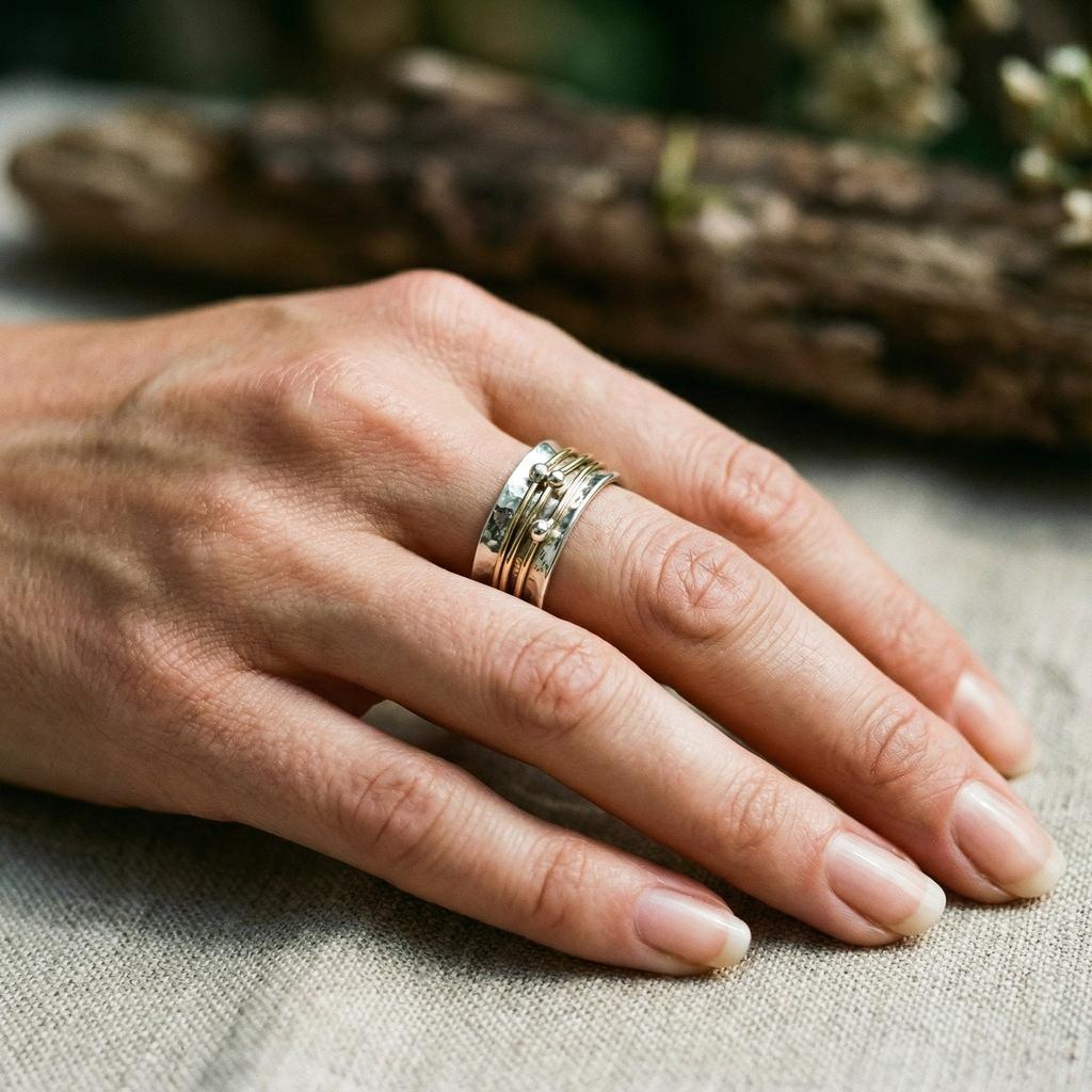 Vintage prsten zlato stříbro vrstvy