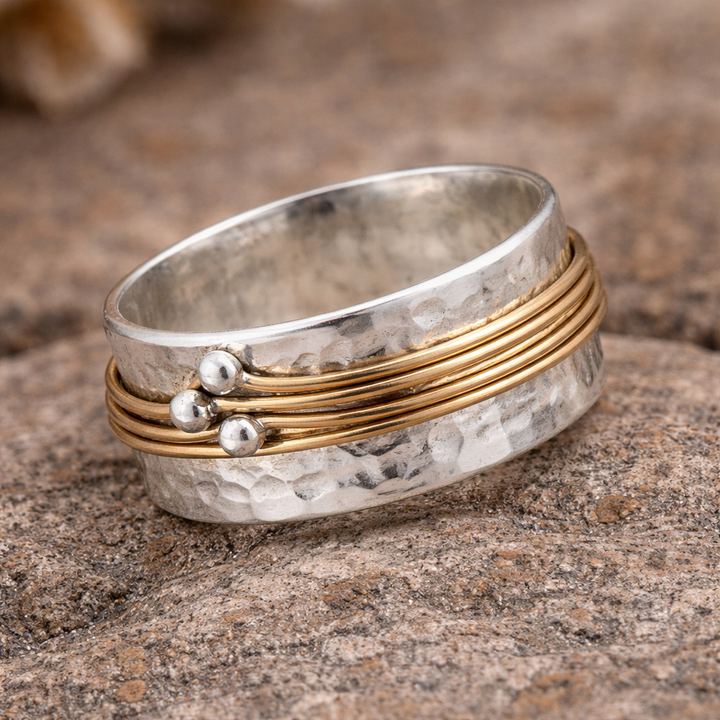 Vintage prsten zlato stříbro vrstvy