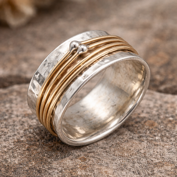 Vintage prsten zlato stříbro vrstvy