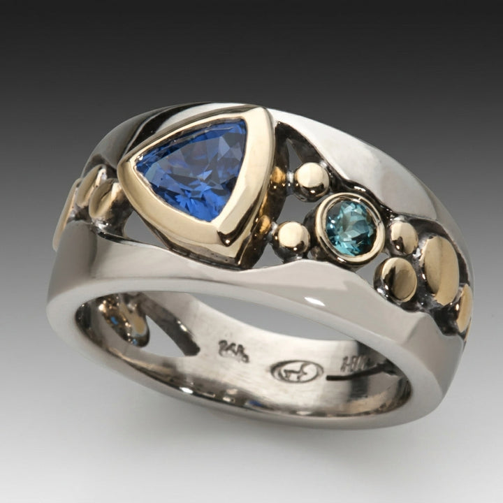 Vintage modrý prsten