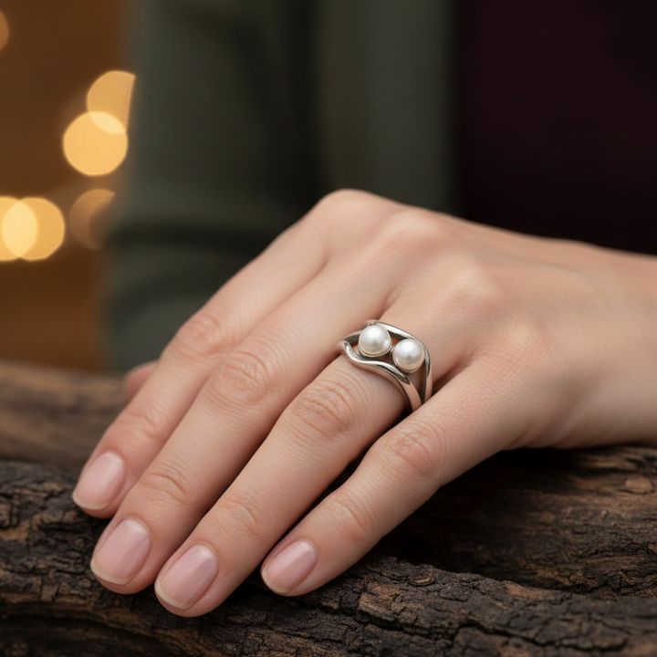 Prsten perlový moderní elegance