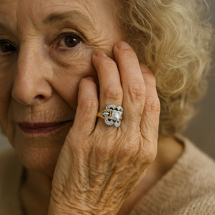 Elegantní vintage zlatý prsten zirkonie