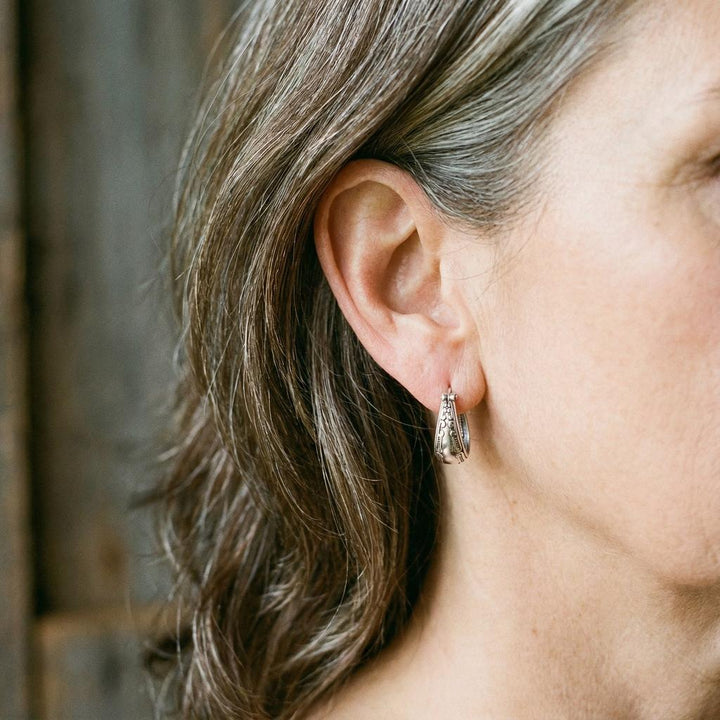 Vintage stříbrné mandala náušnice