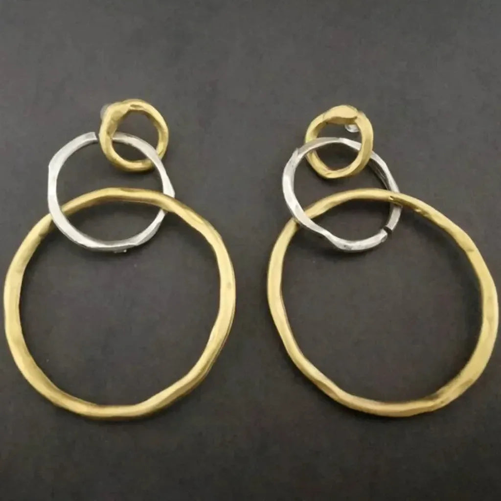 Vintage náušnice zlato a stříbro