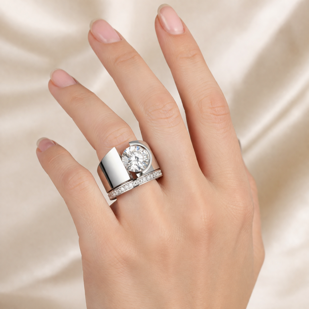 Stříbrný prsten oslnivý lesk