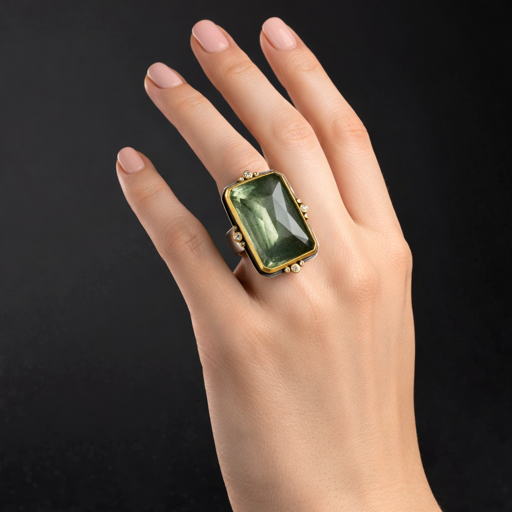 Zlatý prsten zelený lesk