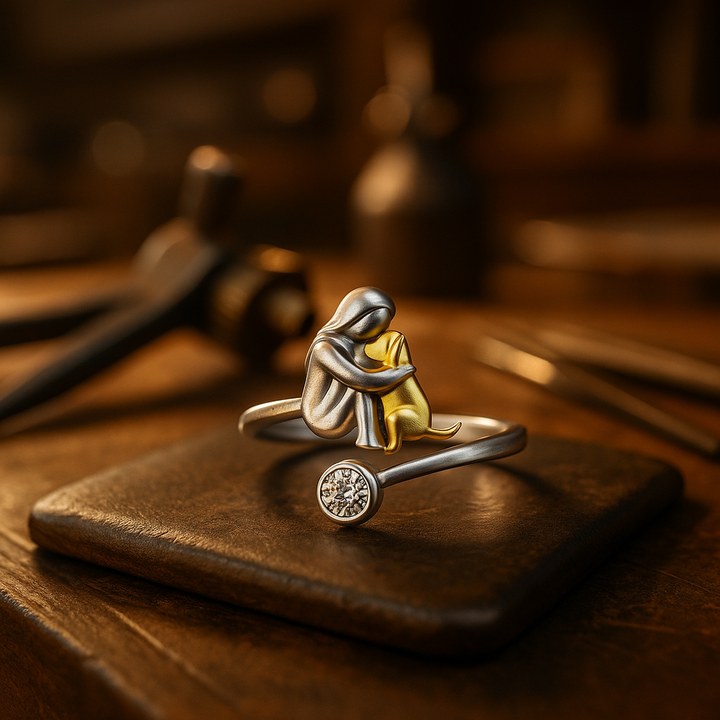 Stříbrný prsten pes zirkonie nastavitelný